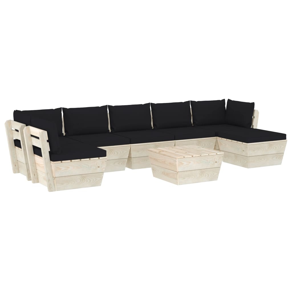 VidaXL 8-delige Loungeset met kussens pallet vurenhout