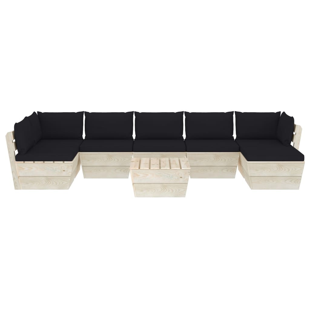 VidaXL 8-delige Loungeset met kussens pallet vurenhout