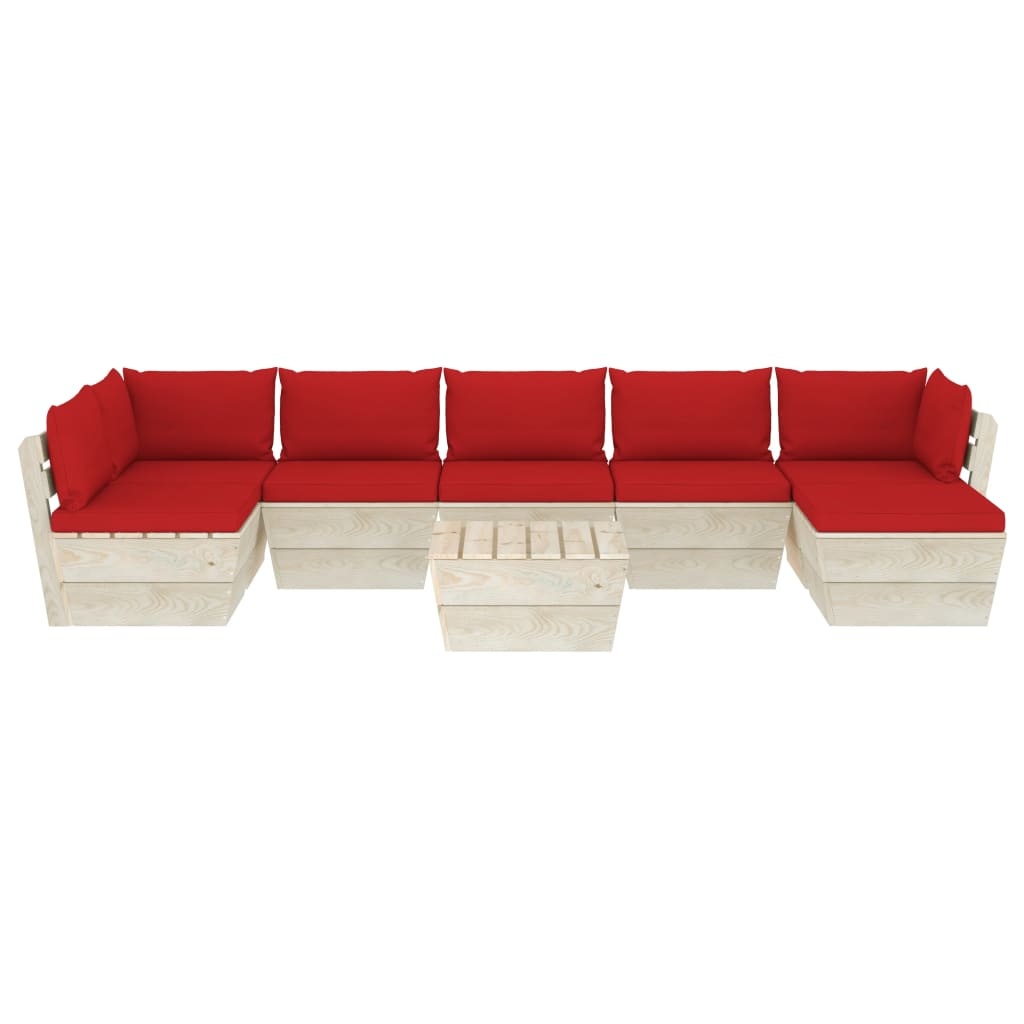 VidaXL 8-delige Loungeset met kussens pallet vurenhout