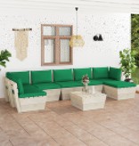 VidaXL 8-delige Loungeset met kussens pallet vurenhout
