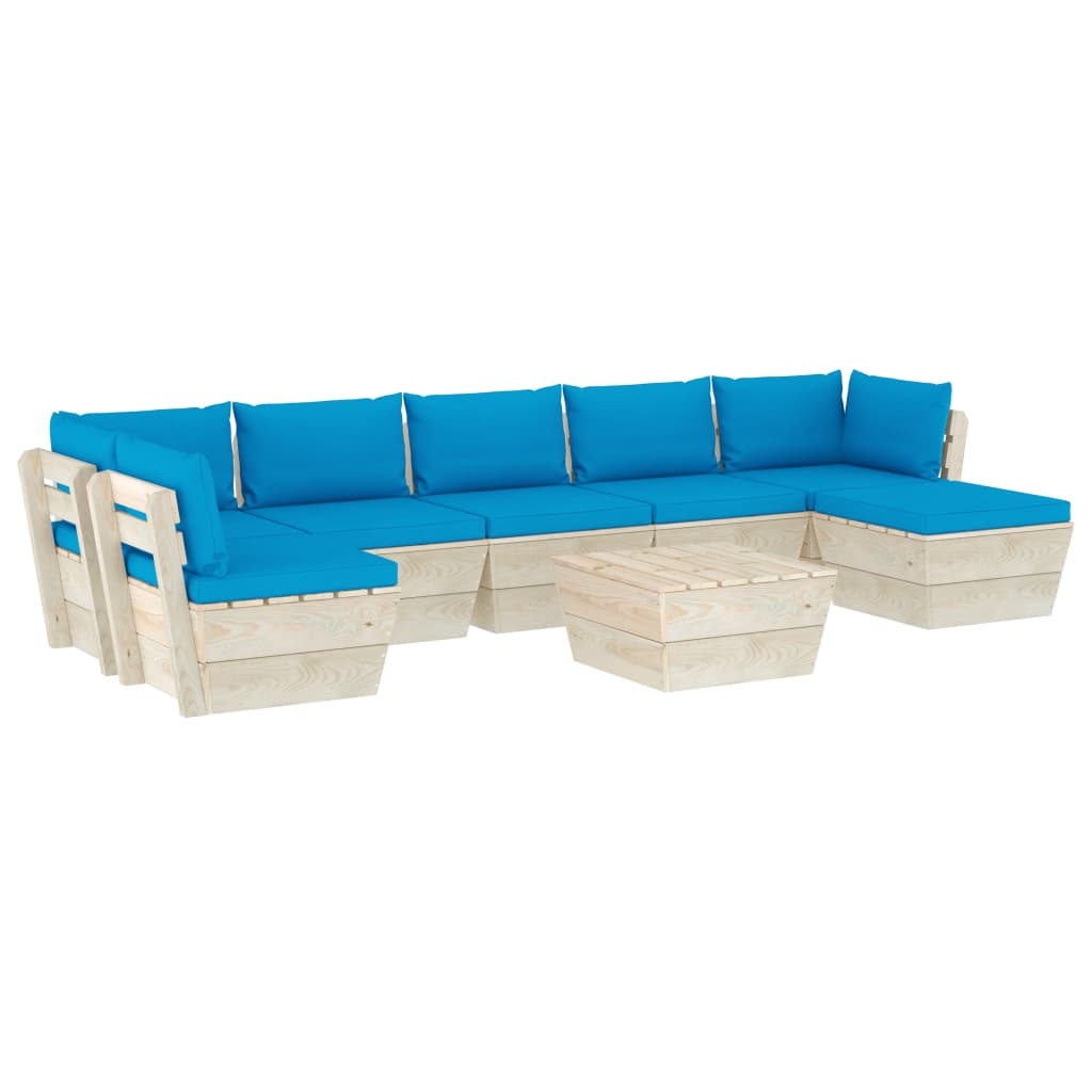 VidaXL 8-delige Loungeset met kussens pallet vurenhout