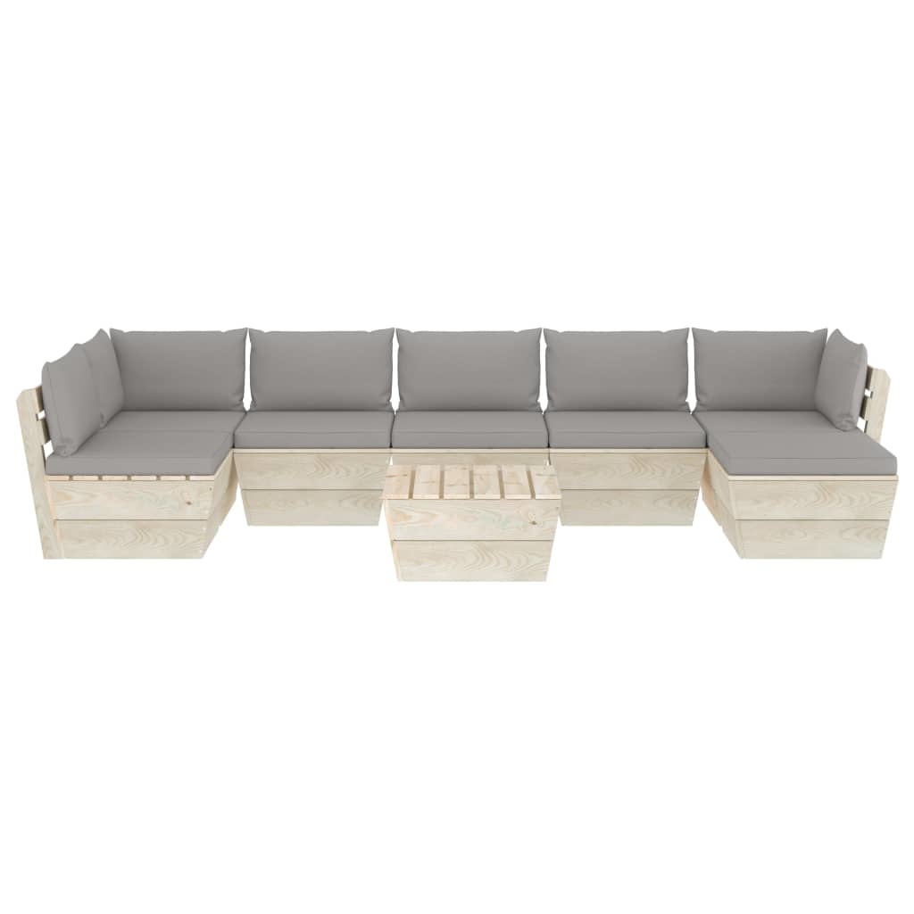 VidaXL 8-delige Loungeset met kussens pallet vurenhout