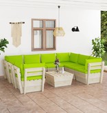 VidaXL 9-delige Loungeset met kussens pallet vurenhout