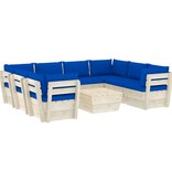 VidaXL 9-delige Loungeset met kussens pallet vurenhout