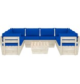 VidaXL 9-delige Loungeset met kussens pallet vurenhout