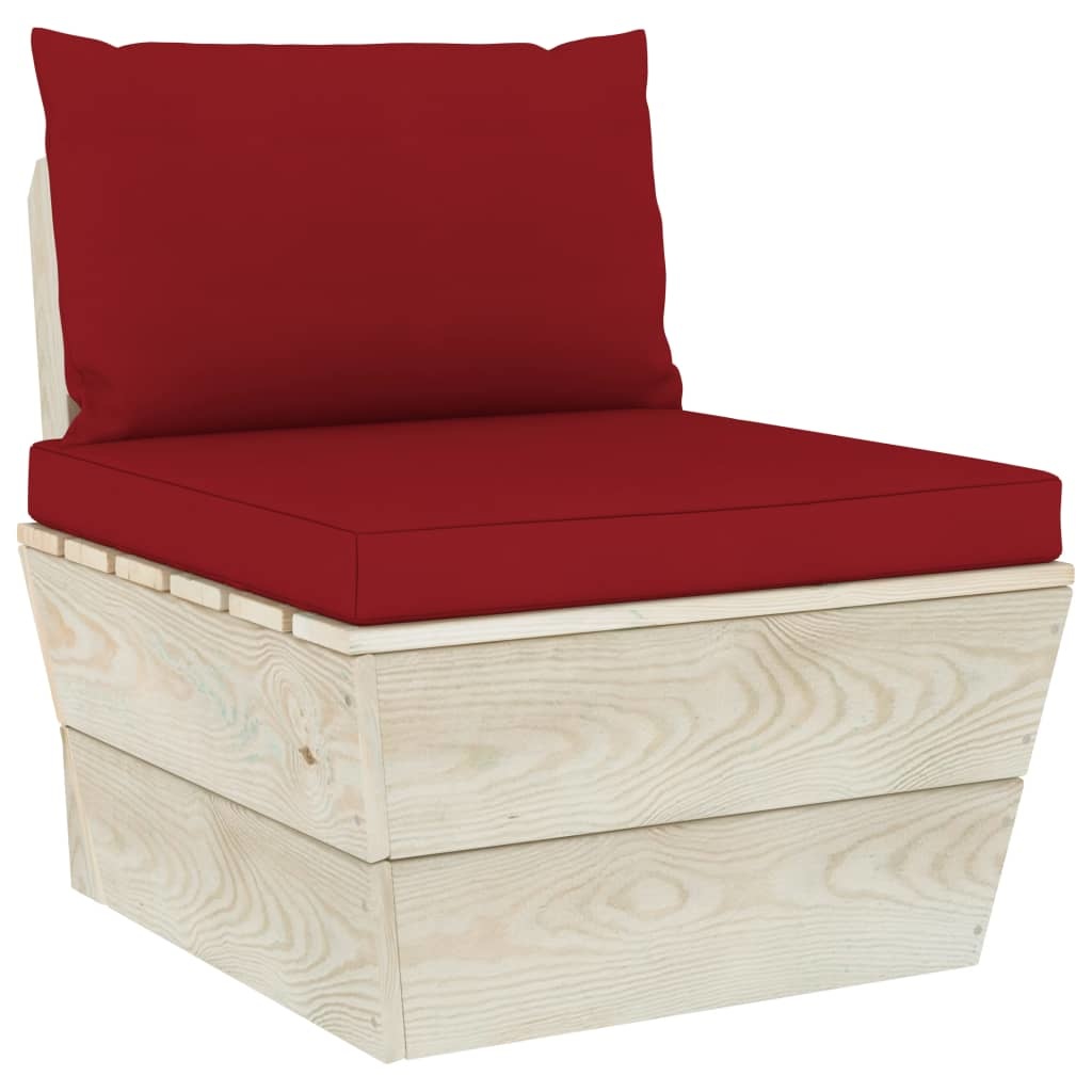 VidaXL 9-delige Loungeset met kussens pallet vurenhout
