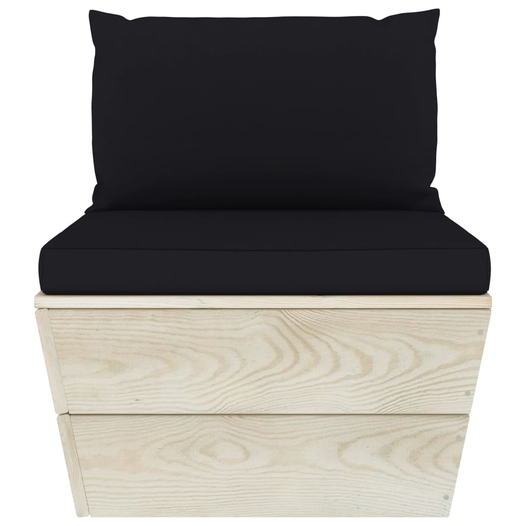 VidaXL 9-delige Loungeset met kussens pallet vurenhout