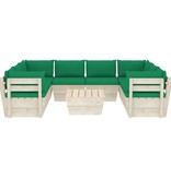 VidaXL 9-delige Loungeset met kussens pallet vurenhout