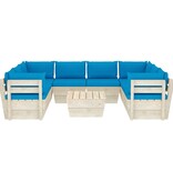 VidaXL 9-delige Loungeset met kussens pallet vurenhout