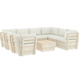 VidaXL 9-delige Loungeset met kussens pallet vurenhout