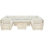 VidaXL 9-delige Loungeset met kussens pallet vurenhout