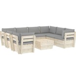VidaXL 9-delige Loungeset met kussens pallet vurenhout