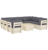 VidaXL 9-delige Loungeset met kussens pallet vurenhout