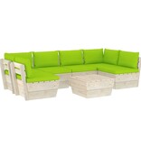 VidaXL 7-delige Loungeset met kussens pallet vurenhout