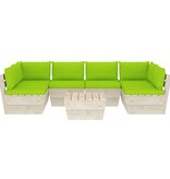 VidaXL 7-delige Loungeset met kussens pallet vurenhout