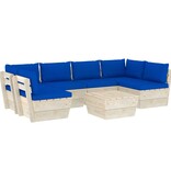 VidaXL 7-delige Loungeset met kussens pallet vurenhout