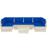 VidaXL 7-delige Loungeset met kussens pallet vurenhout