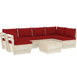 VidaXL 7-delige Loungeset met kussens pallet vurenhout
