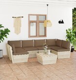 VidaXL 7-delige Loungeset met kussens pallet vurenhout
