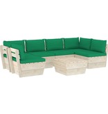 VidaXL 7-delige Loungeset met kussens pallet vurenhout