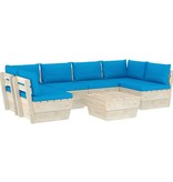 VidaXL 7-delige Loungeset met kussens pallet vurenhout