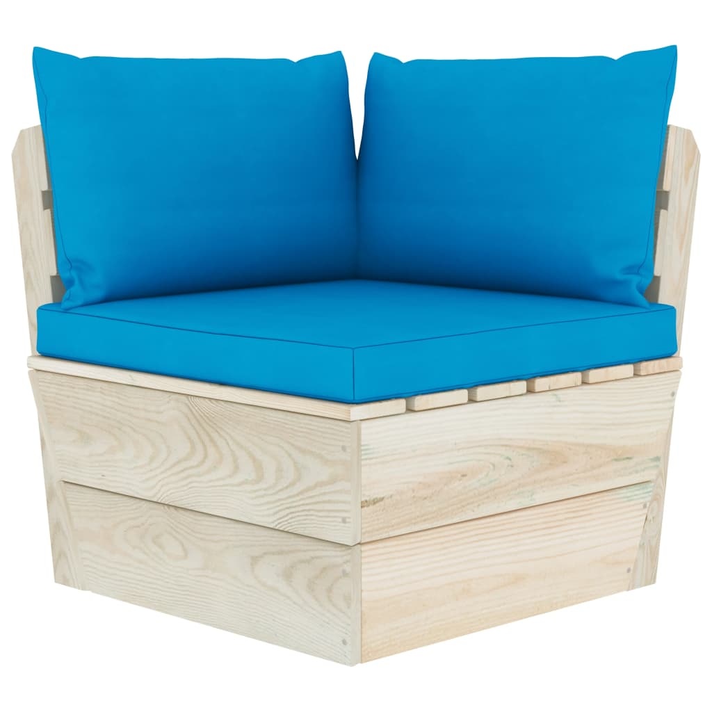 VidaXL 7-delige Loungeset met kussens pallet vurenhout