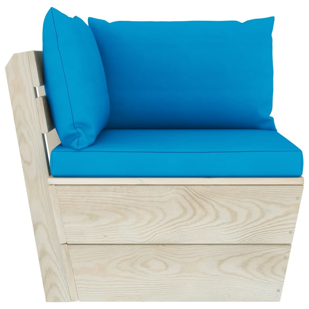 VidaXL 7-delige Loungeset met kussens pallet vurenhout
