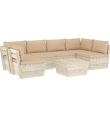 VidaXL 7-delige Loungeset met kussens pallet vurenhout