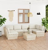VidaXL 7-delige Loungeset met kussens pallet vurenhout