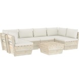 VidaXL 7-delige Loungeset met kussens pallet vurenhout