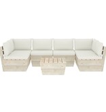 VidaXL 7-delige Loungeset met kussens pallet vurenhout