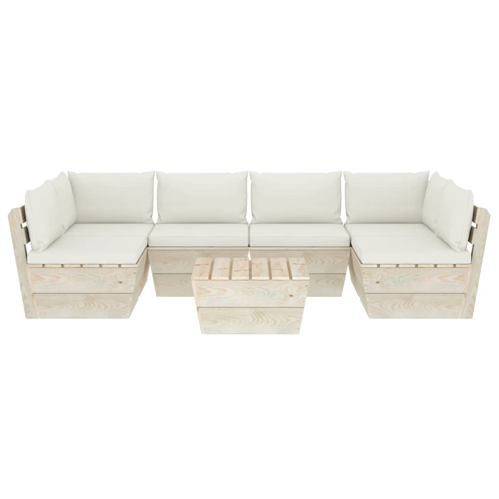 VidaXL 7-delige Loungeset met kussens pallet vurenhout