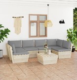 VidaXL 7-delige Loungeset met kussens pallet vurenhout