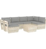 VidaXL 7-delige Loungeset met kussens pallet vurenhout