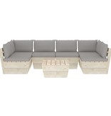 VidaXL 7-delige Loungeset met kussens pallet vurenhout