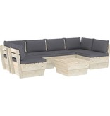 VidaXL 7-delige Loungeset met kussens pallet vurenhout