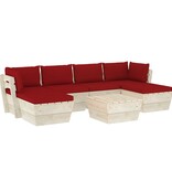 VidaXL 7-delige Loungeset met kussens pallet vurenhout