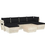 VidaXL 7-delige Loungeset met kussens pallet vurenhout