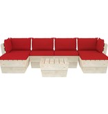 VidaXL 7-delige Loungeset met kussens pallet vurenhout