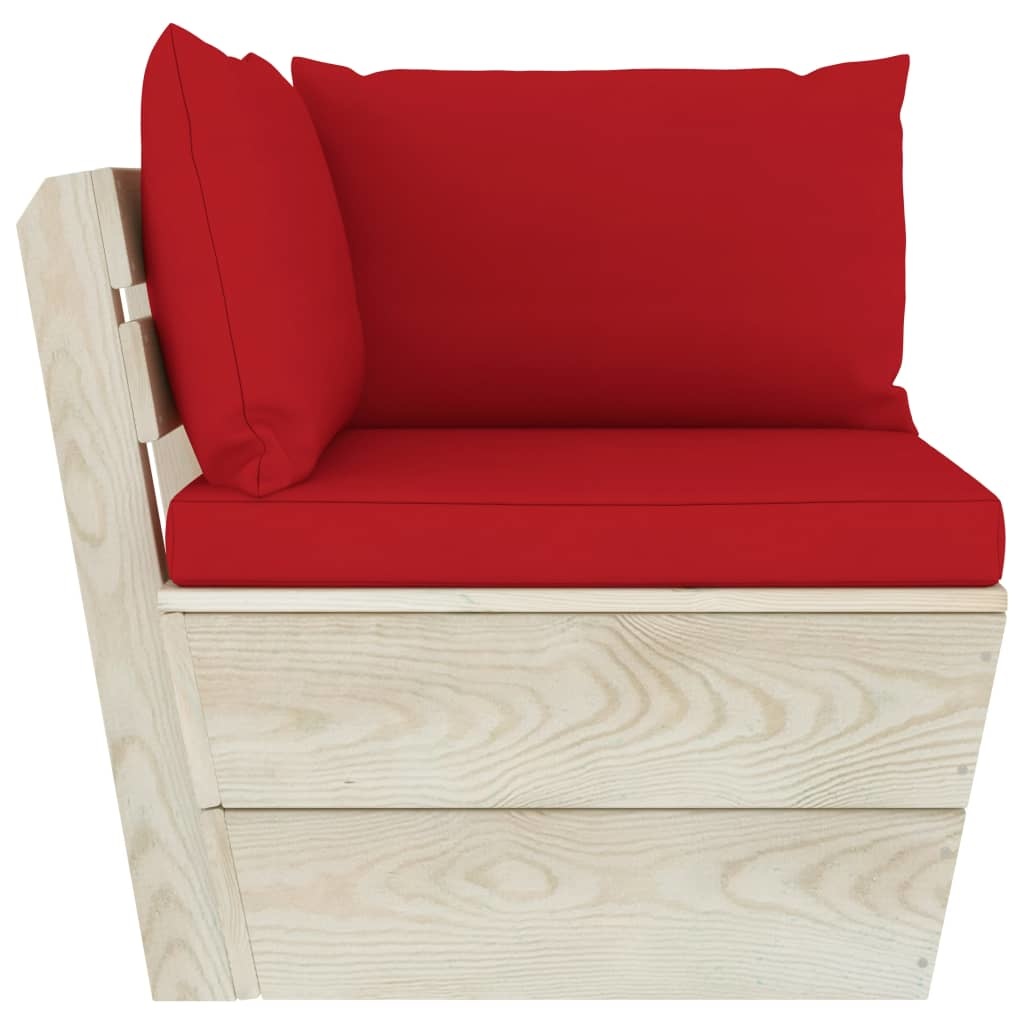VidaXL 7-delige Loungeset met kussens pallet vurenhout