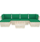 VidaXL 7-delige Loungeset met kussens pallet vurenhout