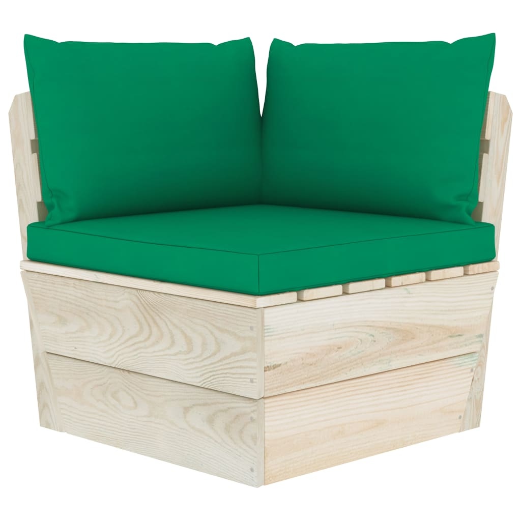 VidaXL 7-delige Loungeset met kussens pallet vurenhout