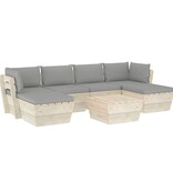 VidaXL 7-delige Loungeset met kussens pallet vurenhout