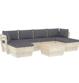 VidaXL 7-delige Loungeset met kussens pallet vurenhout
