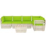 VidaXL 6-delige Loungeset met kussens pallet vurenhout