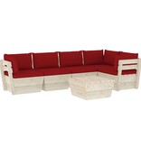 VidaXL 6-delige Loungeset met kussens pallet vurenhout