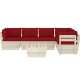 VidaXL 6-delige Loungeset met kussens pallet vurenhout