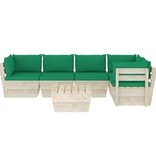 VidaXL 6-delige Loungeset met kussens pallet vurenhout