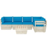 VidaXL 6-delige Loungeset met kussens pallet vurenhout