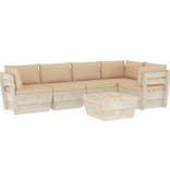 VidaXL 6-delige Loungeset met kussens pallet vurenhout